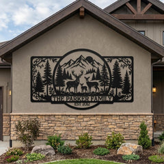 Personalized Deer Family Sign