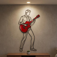 Guitar Player Metal Wall Decor