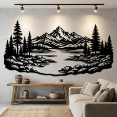 Mountain Lake Metal Wall Decor