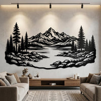 Mountain Lake Metal Wall Decor