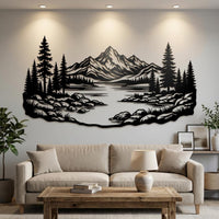 Mountain Lake Metal Wall Decor