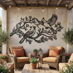 Cardinal Birds Metal Wall Decor