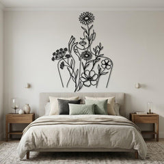 Floral Woman Metal Wall Decor