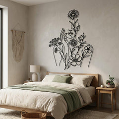 Floral Woman Metal Wall Decor
