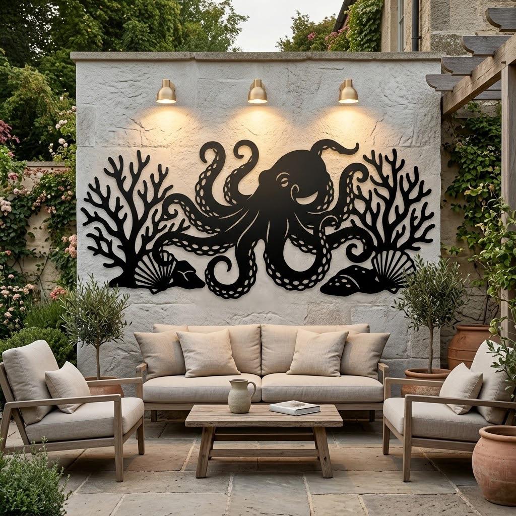 Octopus Metal Wall Decor