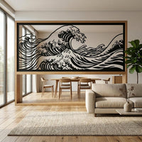 Ocean Wave Metal Privacy Screen