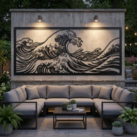 Ocean Wave Metal Privacy Screen
