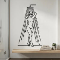 Woman Shower Metal Wall Decor