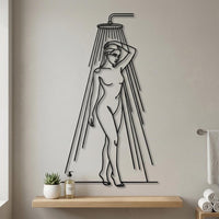 Woman Shower Metal Wall Decor