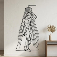 Man Shower Metal Wall Decor