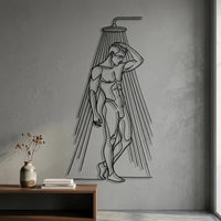 Man Shower Metal Wall Decor