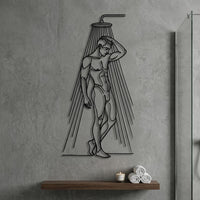 Man Shower Metal Wall Decor