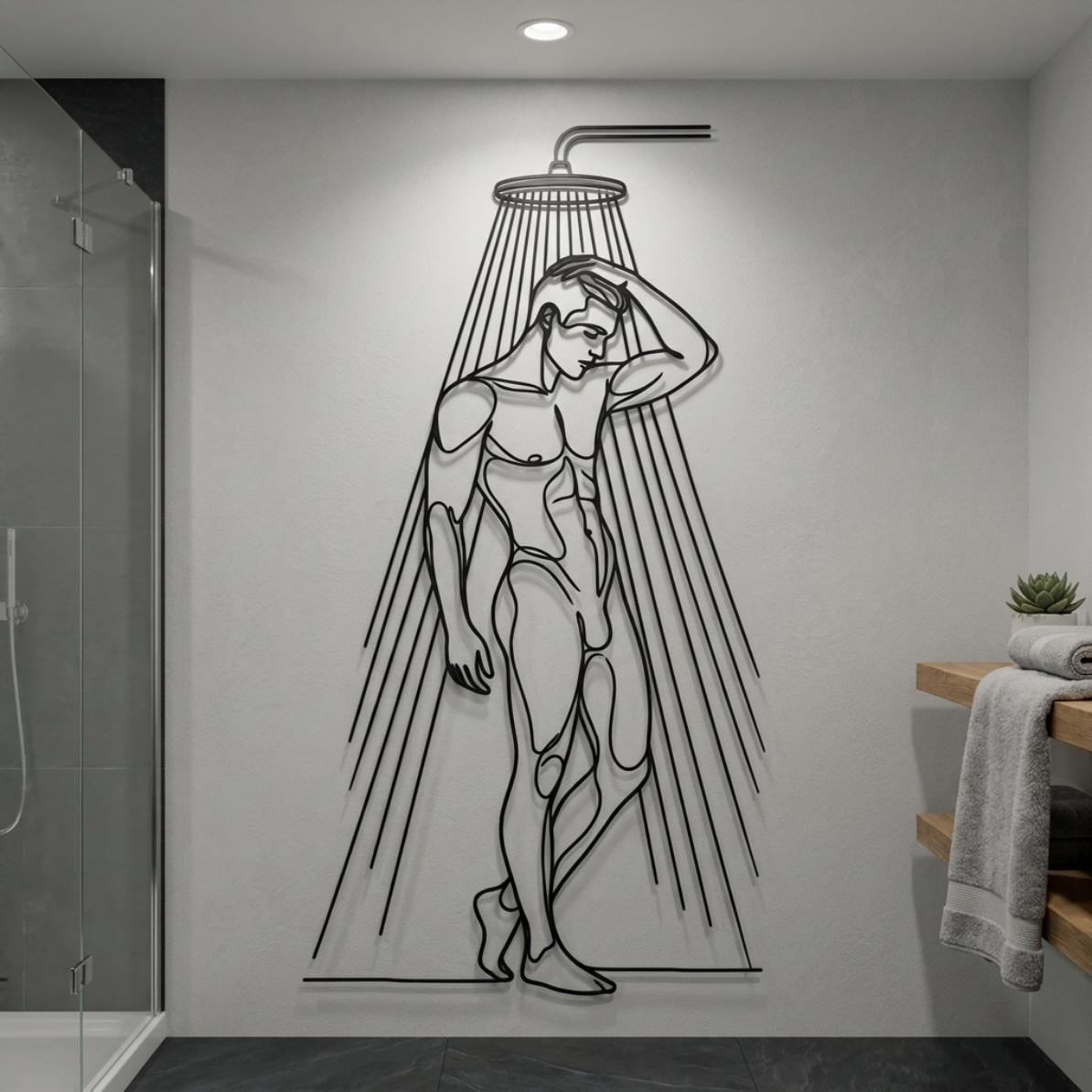 Man Shower Metal Wall Decor
