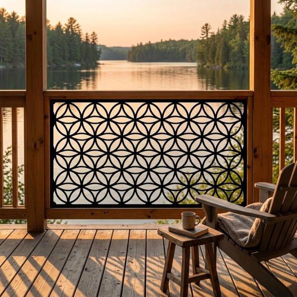 Flower of Life Metal Privacy Screen