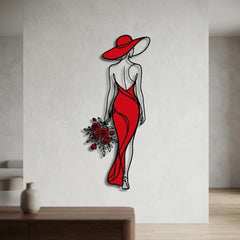 Elegant Woman Metal Wall Art