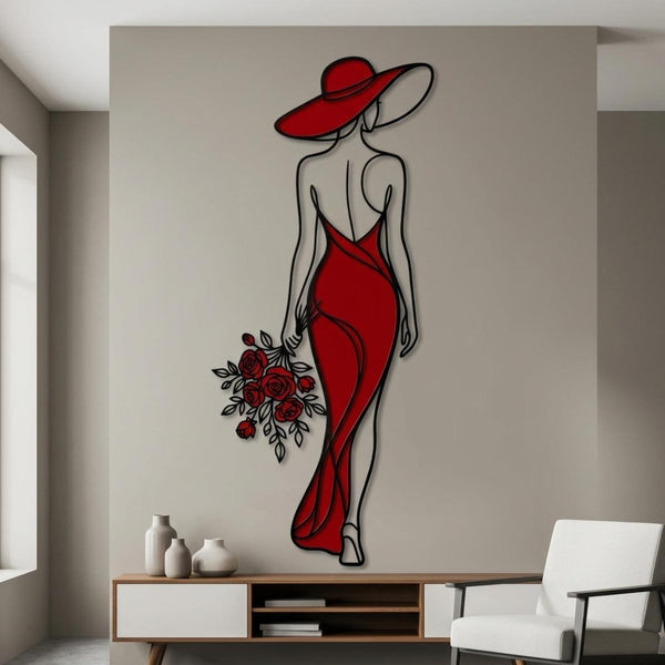Elegant Woman Metal Wall Art