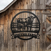 Custom Cow Farm Sign