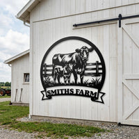 Custom Cow Farm Sign