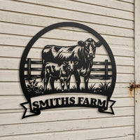 Custom Cow Farm Sign