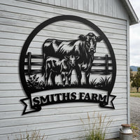 Custom Cow Farm Sign