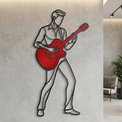 Guitar Player Metal Wall Decor