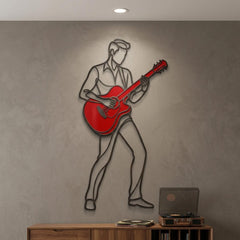 Guitar Player Metal Wall Decor