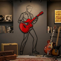 Guitar Player Metal Wall Decor