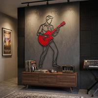 Guitar Player Metal Wall Decor