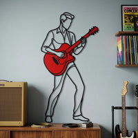 Guitar Player Metal Wall Decor