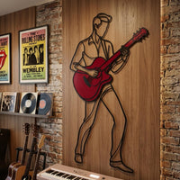 Guitar Player Metal Wall Decor