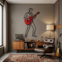 Guitar Player Metal Wall Decor