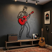 Guitar Player Metal Wall Decor