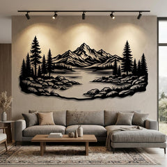 Mountain Lake Metal Wall Decor