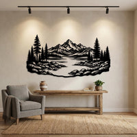 Mountain Lake Metal Wall Decor