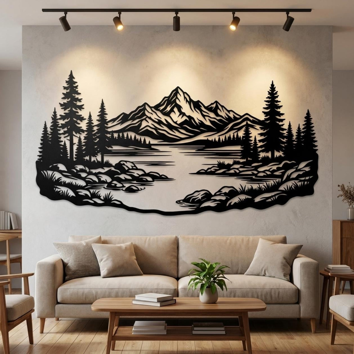 Mountain Lake Metal Wall Decor