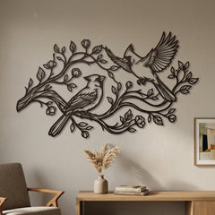 Cardinal Birds Metal Wall Decor