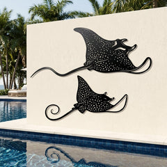 Manta Ray Metal Wall Decor