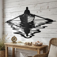 Rowboat Lake Metal Wall Art
