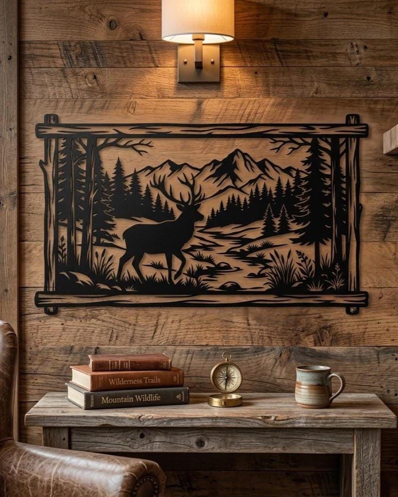 Mountain Deer Metal Wall Art