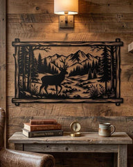 Mountain Deer Metal Wall Art