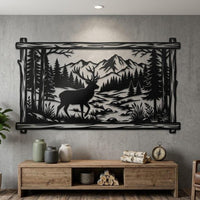 Mountain Deer Metal Wall Art