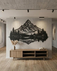 Mountain Lake Reflection Metal Wall Art