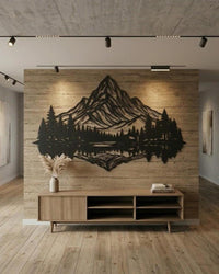 Mountain Lake Reflection Metal Wall Art