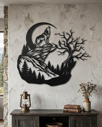 Wolf Metal Sign