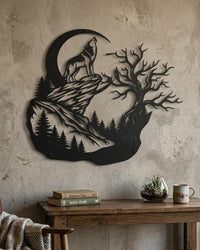 Wolf Metal Sign