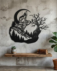 Wolf Metal Sign