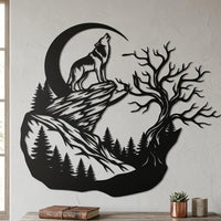 Wolf Metal Sign