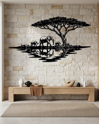 Safari Elephant Metal Wall Art