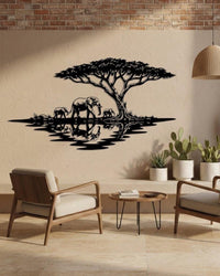 Safari Elephant Metal Wall Art