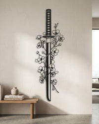 Floral Katana Wall Art